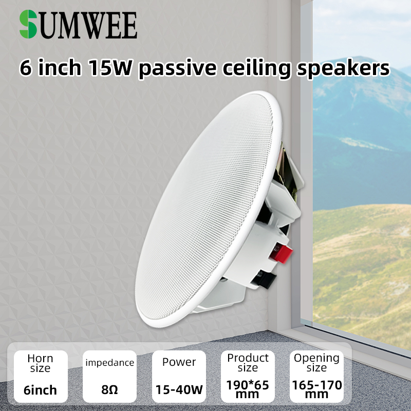 Audio Music System For Home - Głośnik sufitowy 6 cali 8 omów,