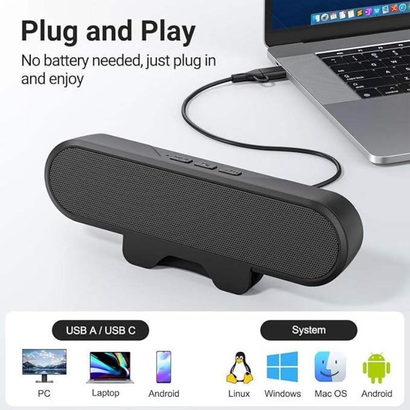 Audio Music Free Online - Przenośny głośnik USB z klipsem, 10W,