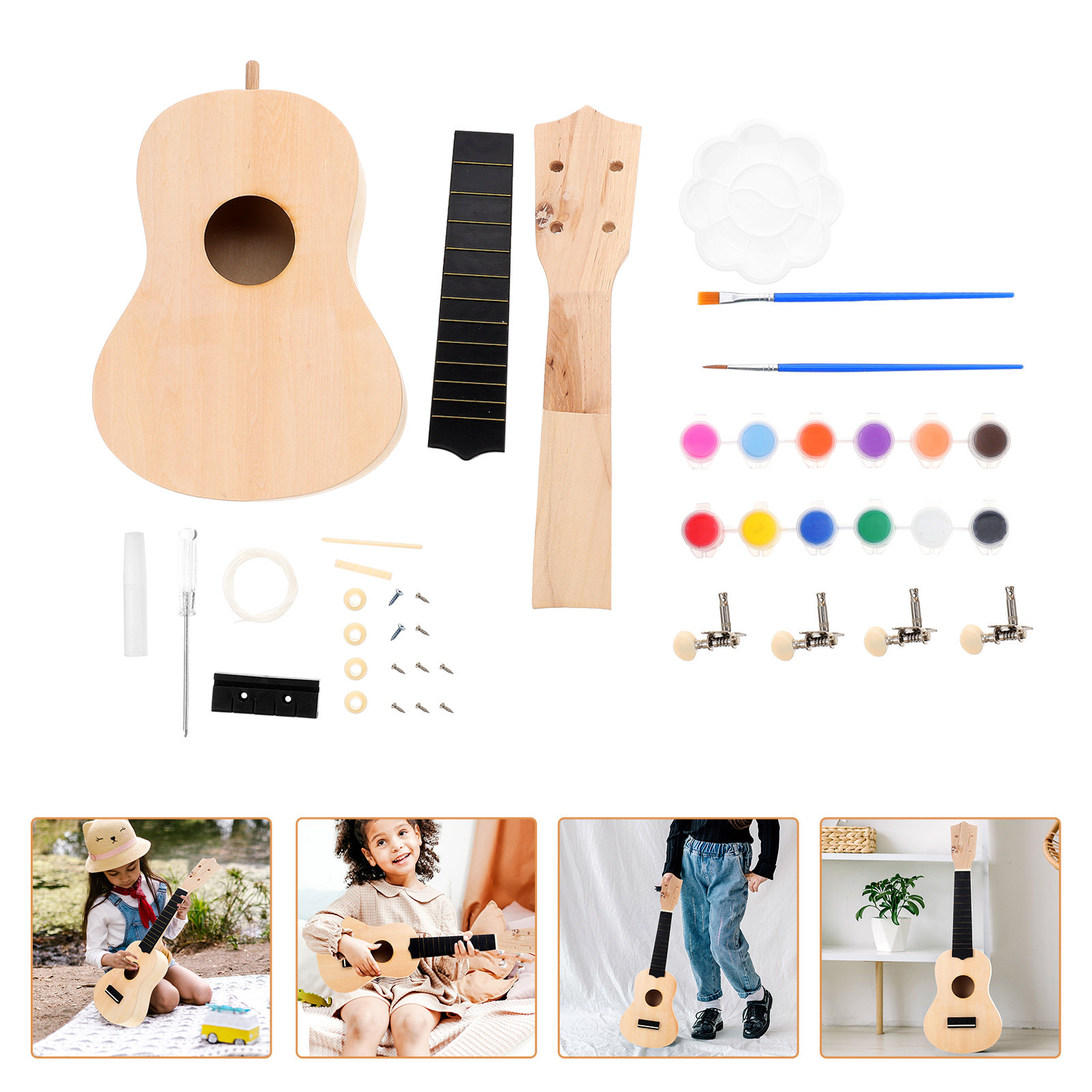 Ukulele Beginner Kit - 1 zestaw DIY Ukulele Kit Premium