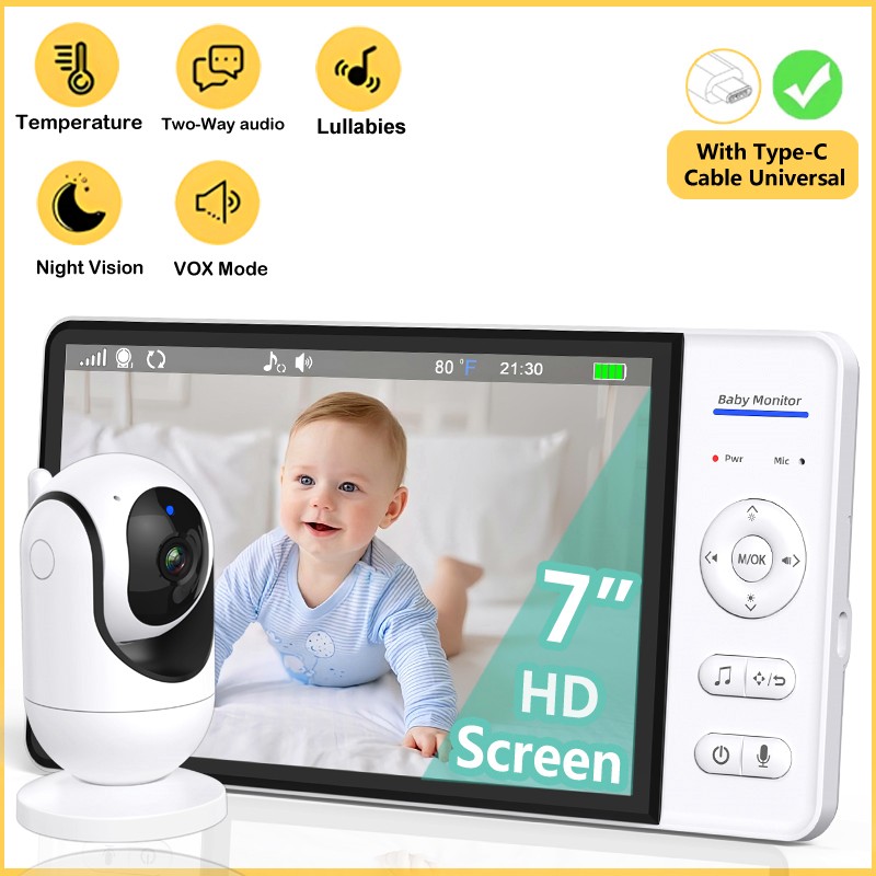 Zoom Audio Music - Niemasz WiFi 7-calowy Niania Elektroniczna Dwukierunkowe