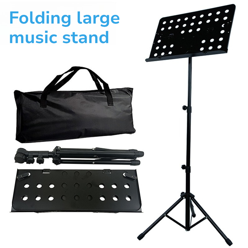 Music Stand Folding - Metalowy składany duży stojak na nuty,