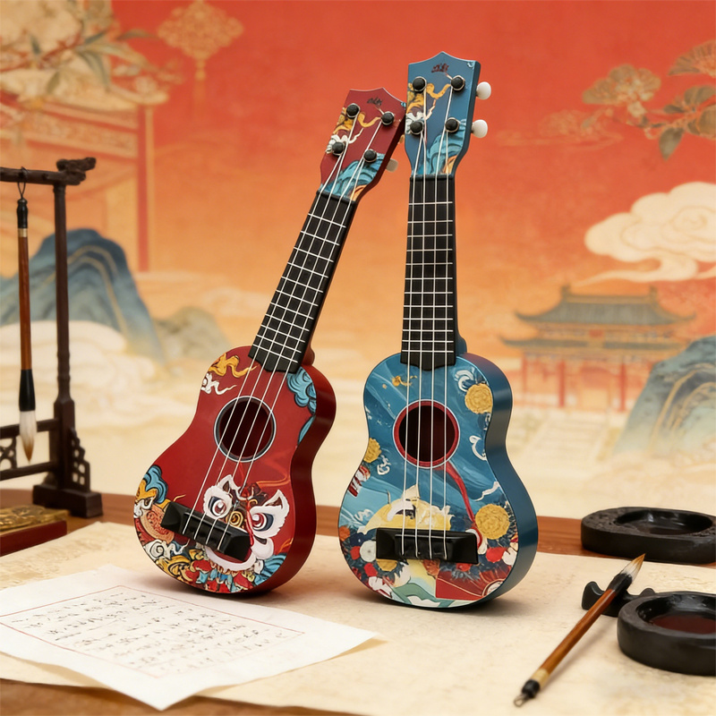 Ukulele Beginner Kit - 17,5-calowe mini ukulele, chiński zestaw gitarowy