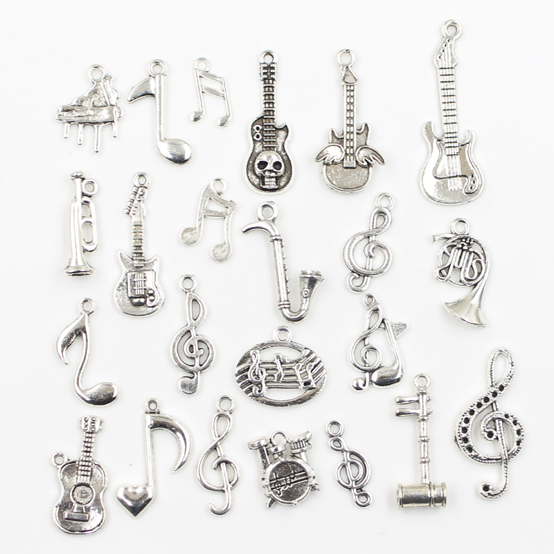 Audio Music Notes - 30 sztuk Charms gitara muzyczna uwaga