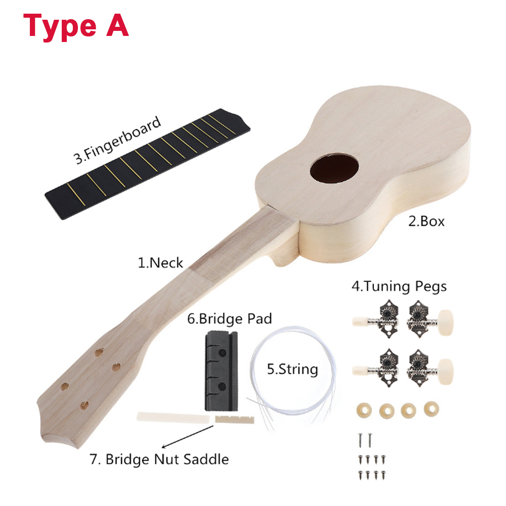 Ukulele Beginner Kit - DIY Ukulele 21-calowy zestaw Deer Sound
