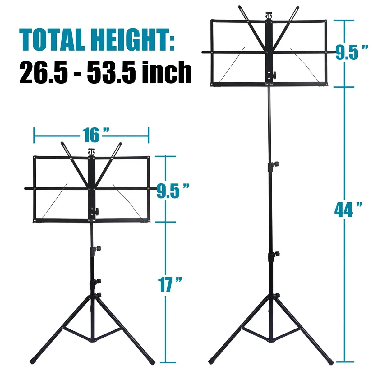 Stojak na nuty 2 w 1, podwójne – Music Stand Folding recenzja i cena