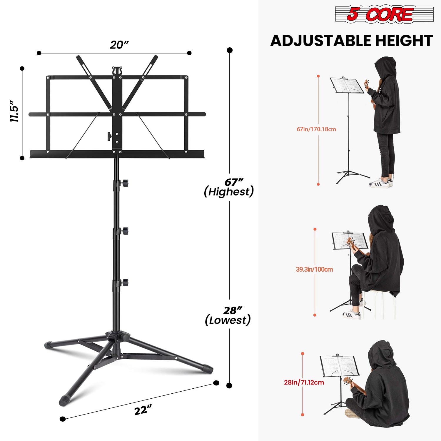 Stojak na nuty 5 Core, przenoś – Music Stand Folding recenzja i cena