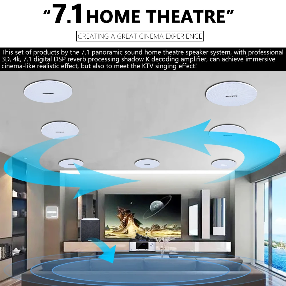 Zestaw głośników sufitowych 7. – Audio Music System For Home recenzja i cena