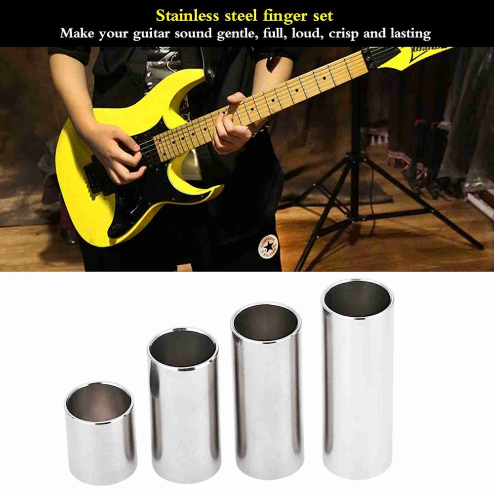 4 szt. Stalowe slidery do gita – Guitar Slide Tube recenzja i cena