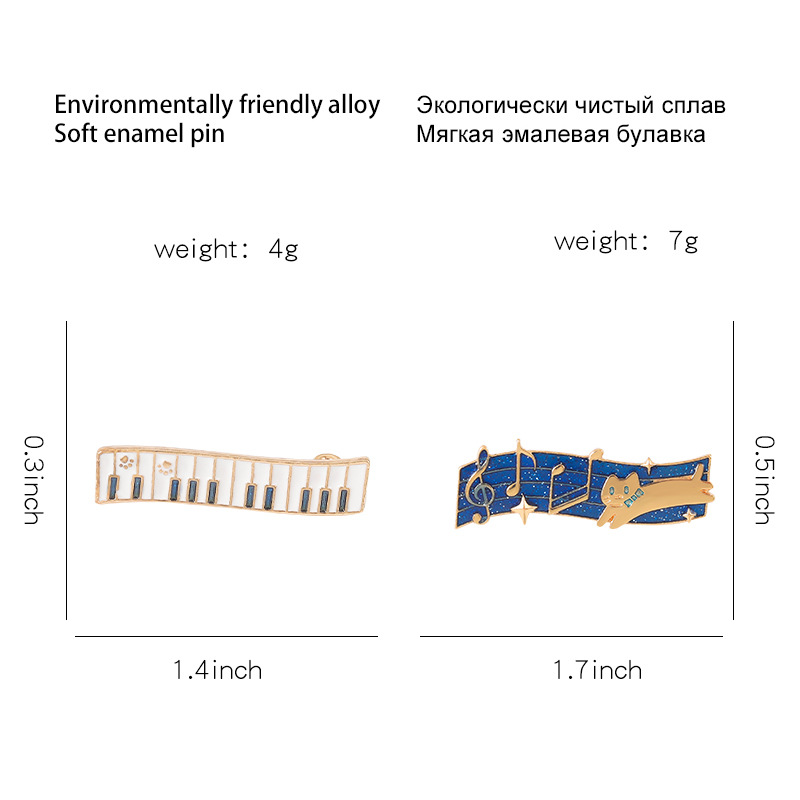 2 szt. Urocze przypinki emalio – Audio Music Notes recenzja i cena