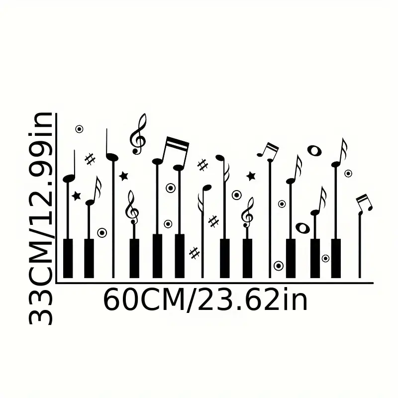 1pc Creative Wall Sticker, Mus – Audio Music Notes recenzja i cena